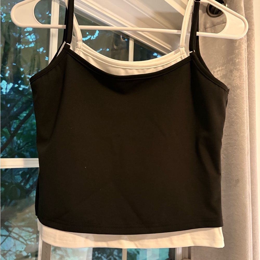 Muse Black and White Layered Camisole